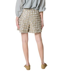 flakes pleates dames korte broek grijs