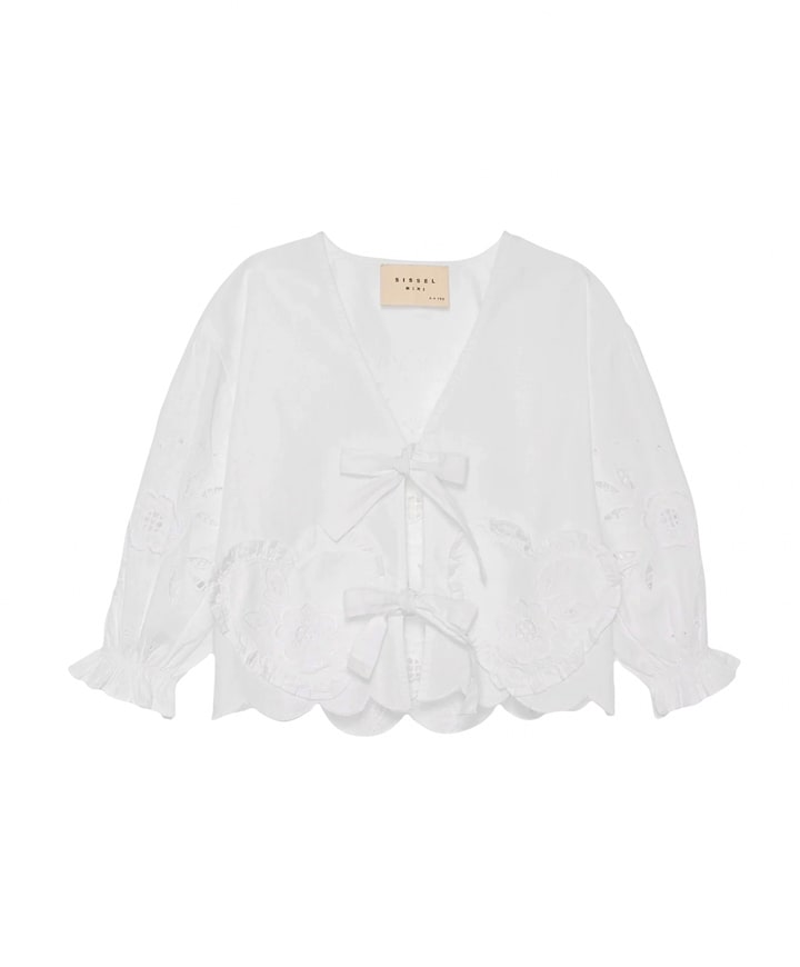 Meisjes blouse lange mouw ecru