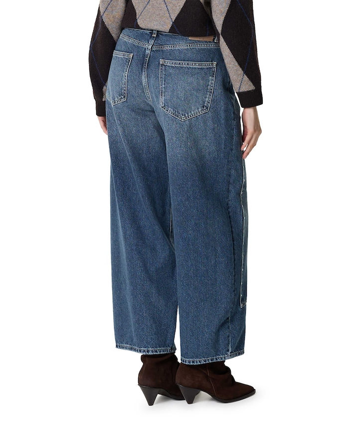 ONLZOEY LW BARREL RED DOT dames jeans blauw