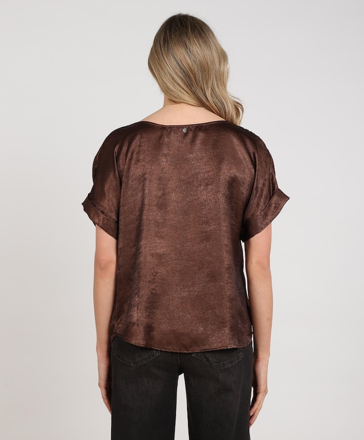 Dames top bruin