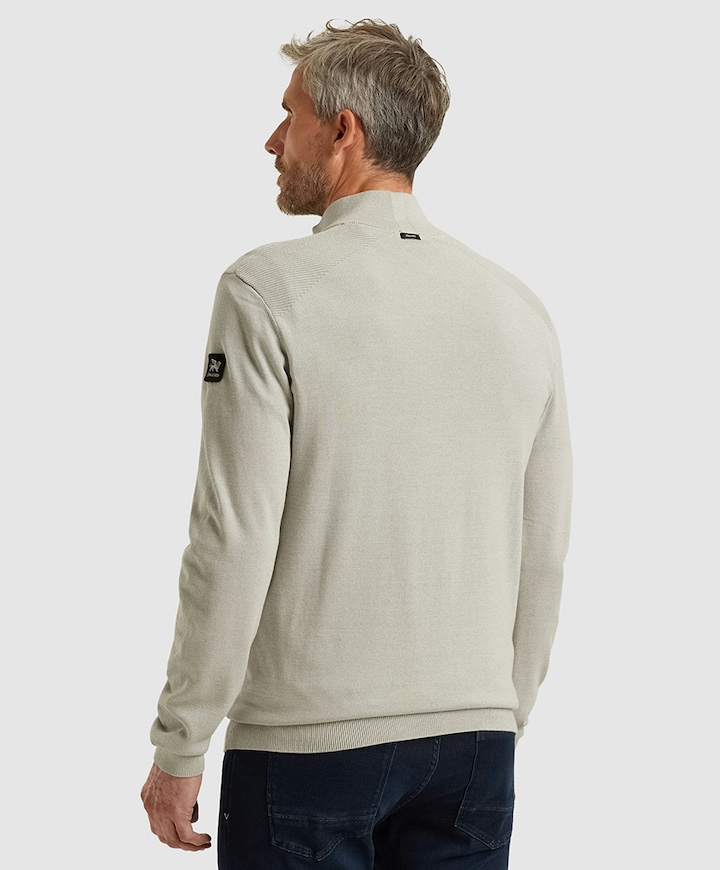 Heren trui met rits grijs