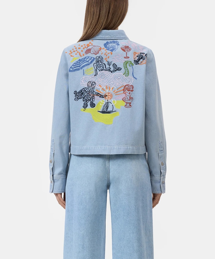 Dames blouse blauw