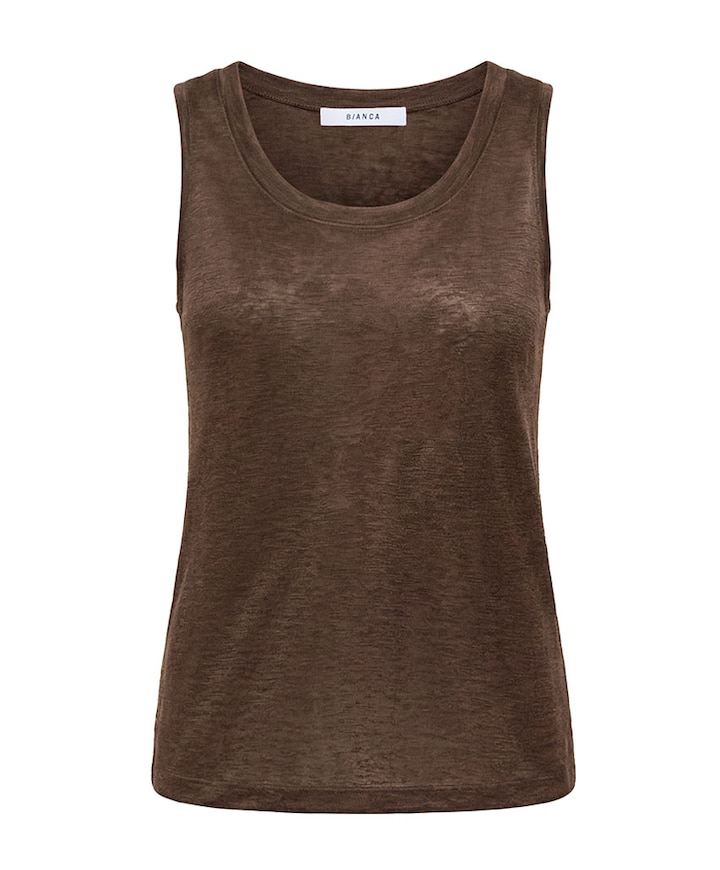 Dames top bruin