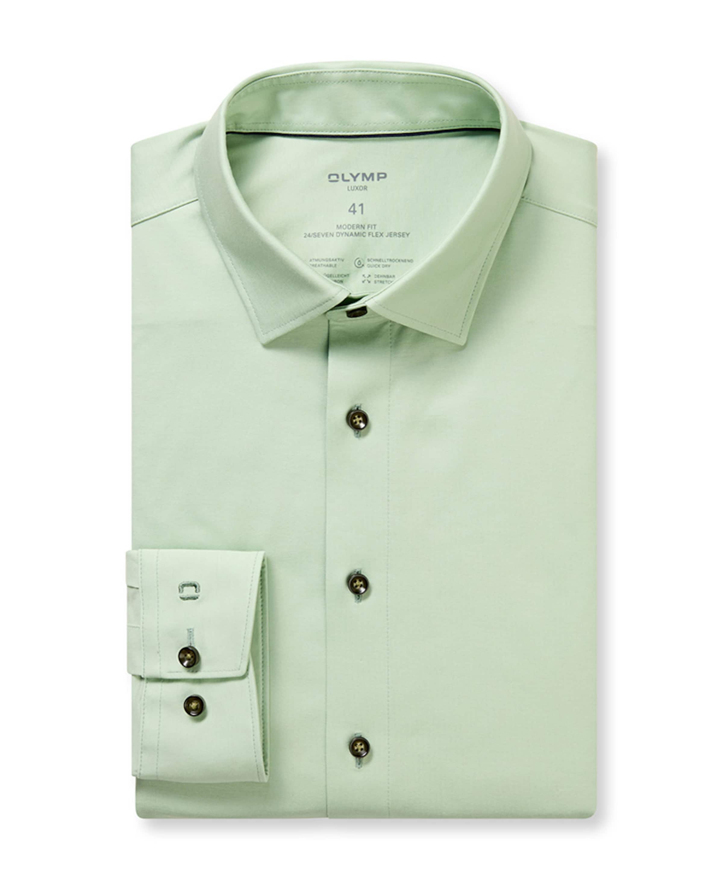 Heren overhemd lange mouw groen