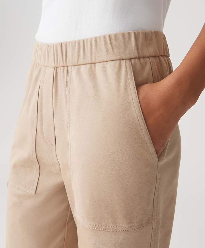 Myha velour dames broek beige