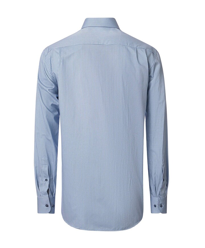 Heren overhemd lange mouw blauw