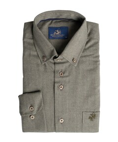 Heren overhemd lange mouw groen