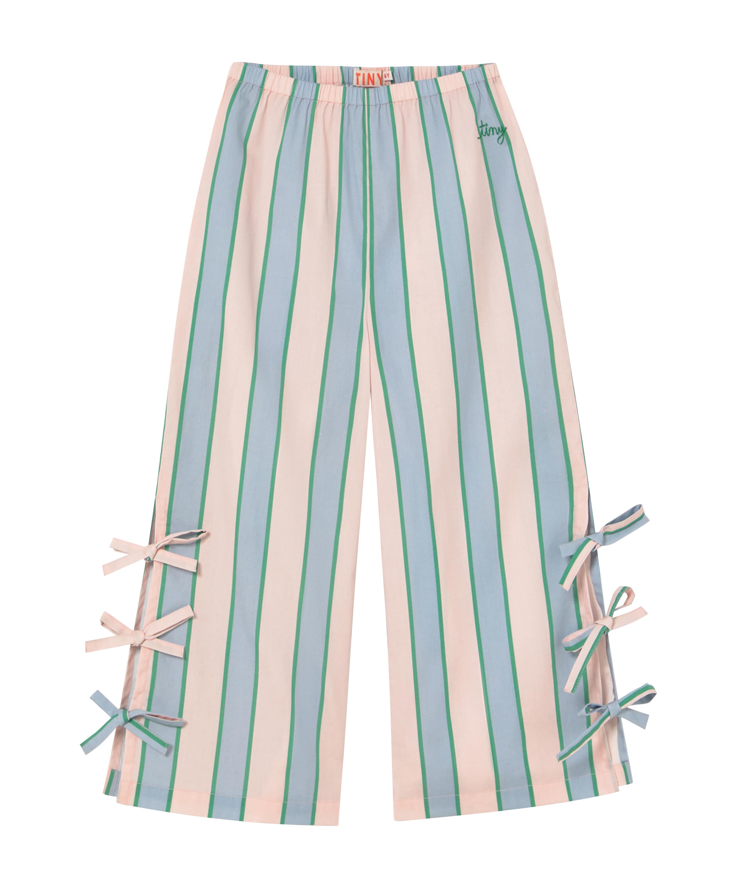 Stripes bows meisjes broek blauw