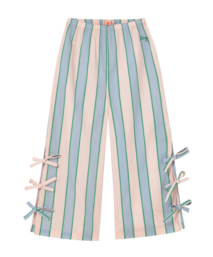 Stripes bows meisjes broek blauw