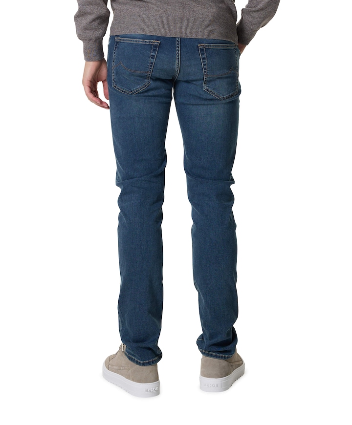 Nick Slim 5 Pocket heren jeans blauw