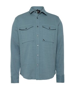 Heren overhemd lange mouw groen