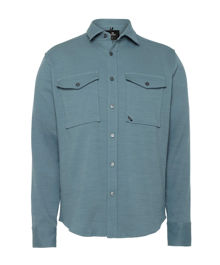 Heren overhemd lange mouw groen