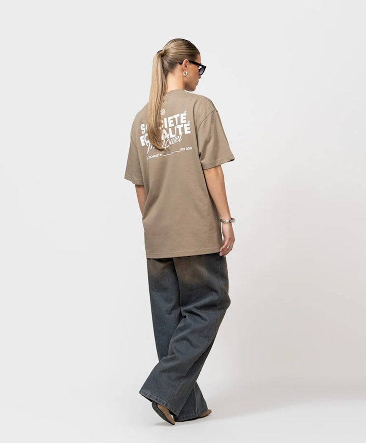 Uniseks t-shirt beige