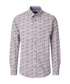 Heren overhemd lange mouw blauw
