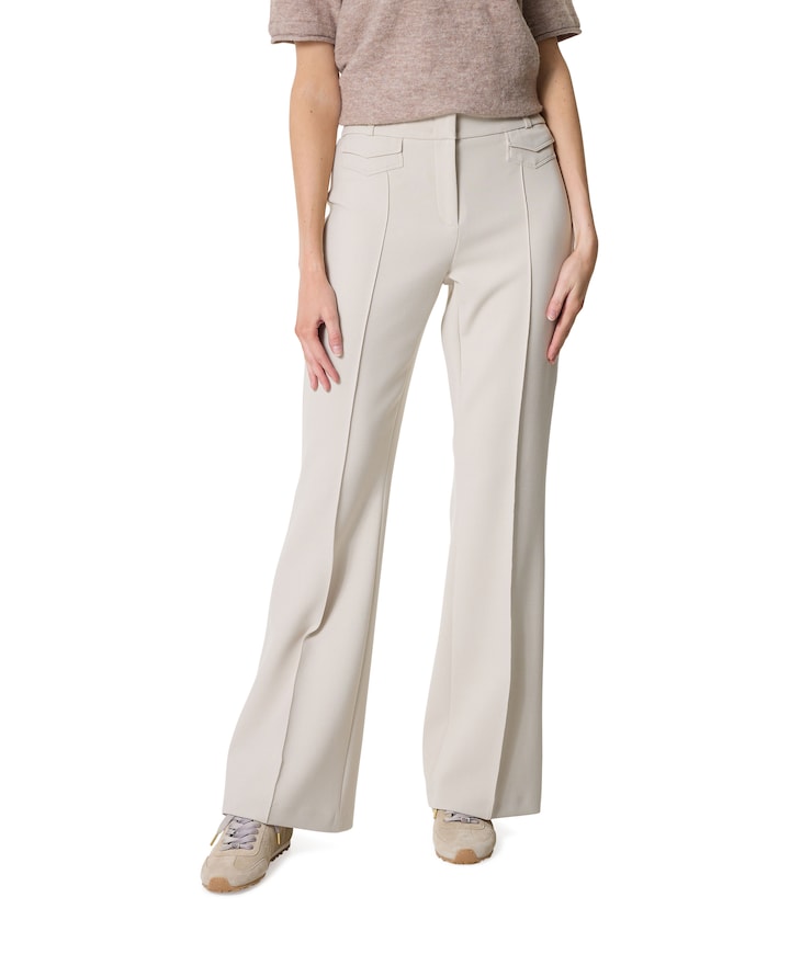 Fawn flap pocket dames broek beige
