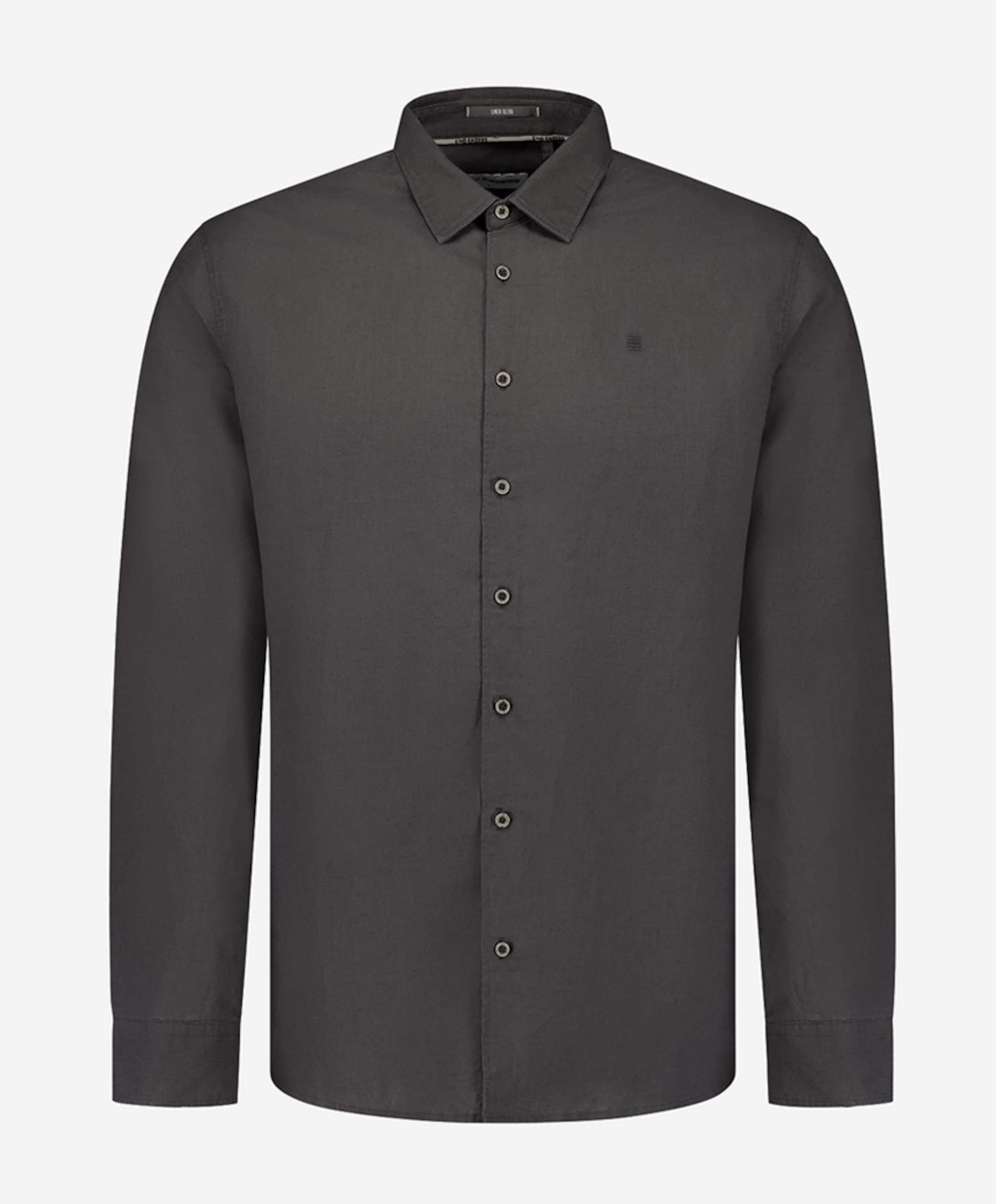 Heren overhemd lange mouw grijs