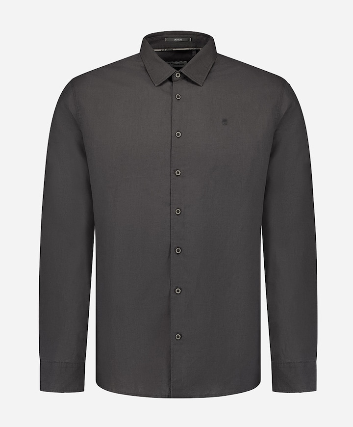 Heren overhemd lange mouw grijs