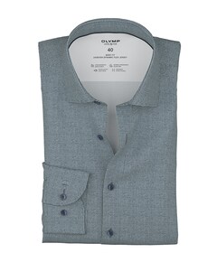 Heren overhemd extra lange mouw blauw