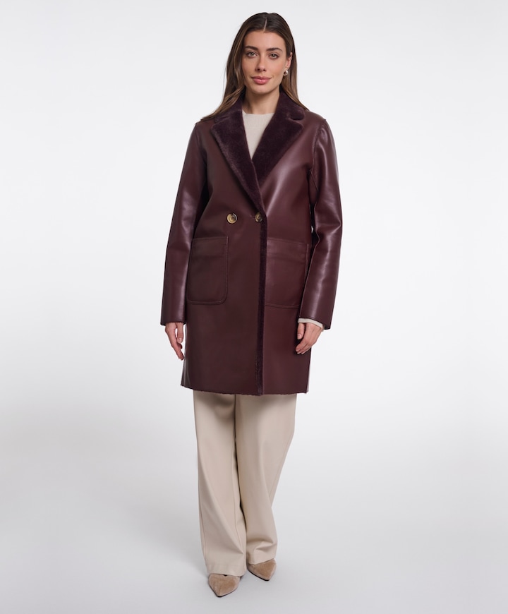 Dames jas reversible bordeaux