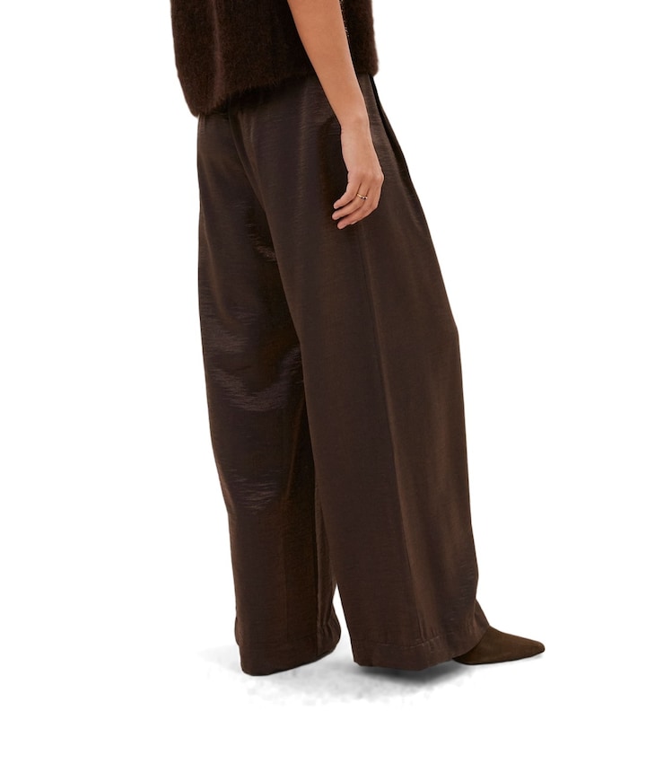 lodi metallic dames broek bruin