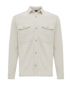 Heren overhemd lange mouw beige