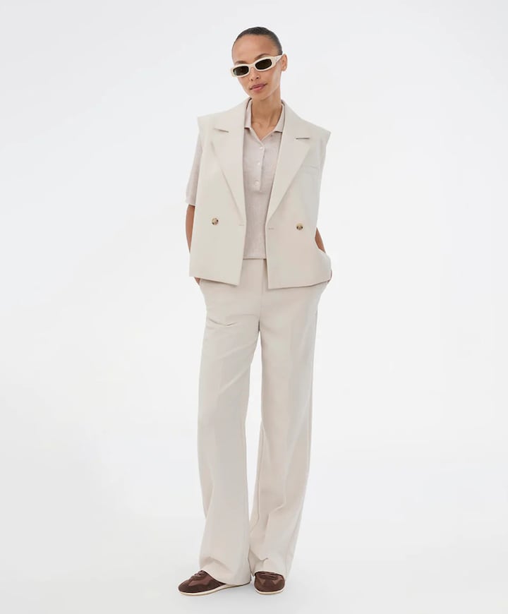 Galemd wide dames broek ecru