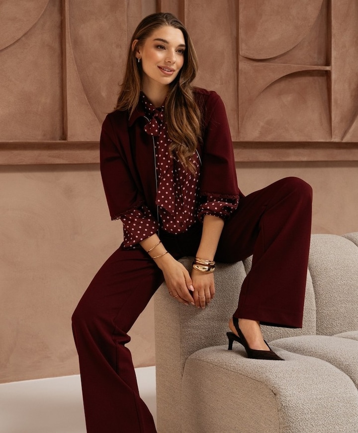 Dames blouse bordeaux