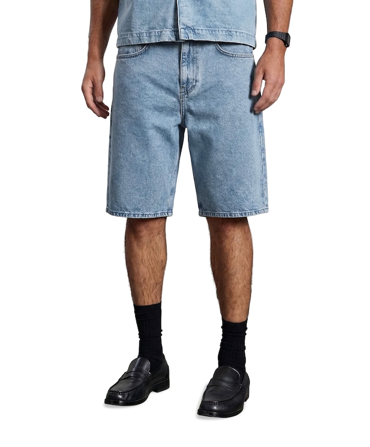 heren korte broek blauw