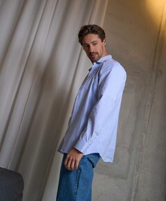 Overhemd lange mouw blauw