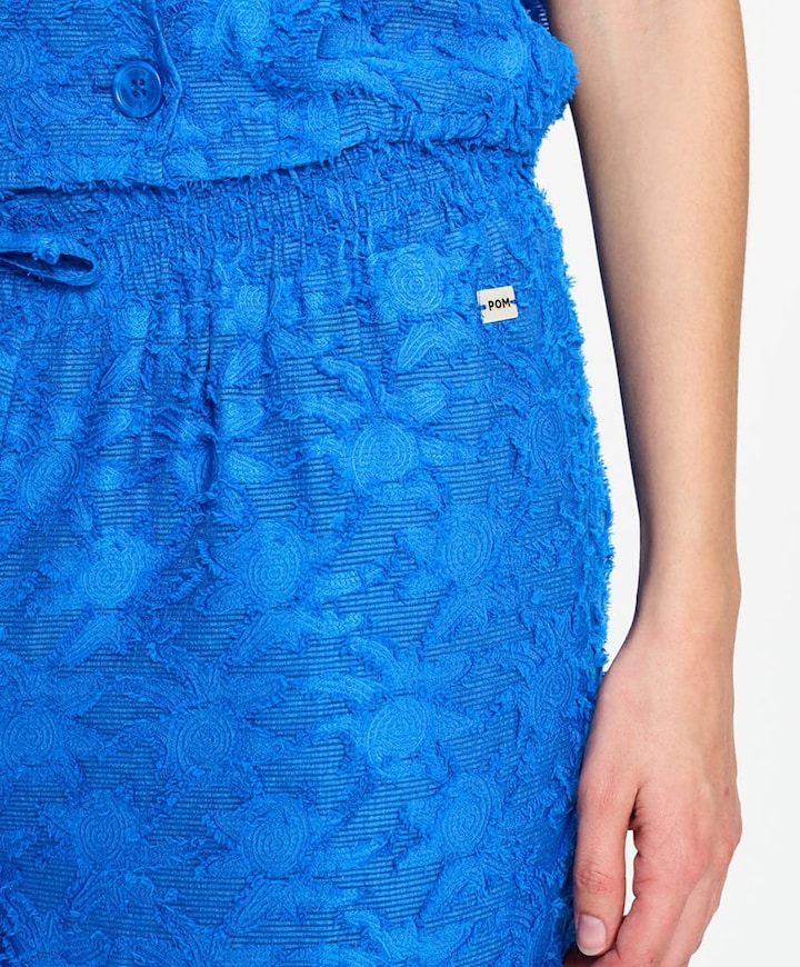 PANTS - Ocean Blue Jacquard dames broek blauw