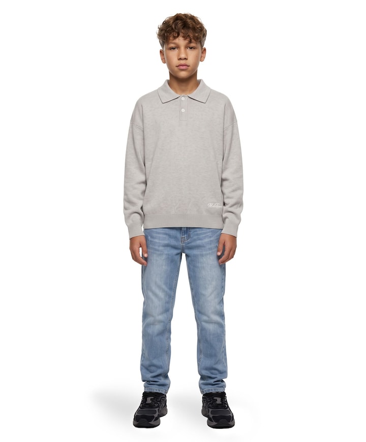 Jongens polo grijs