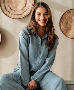 Dames blouse blauw