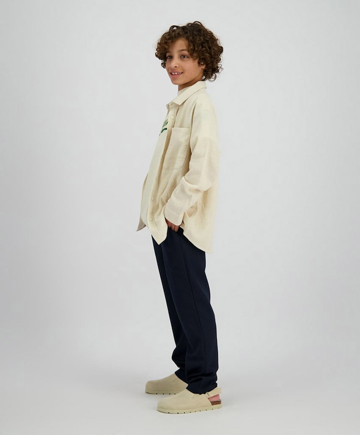 Jongens overhemd lange mouw beige