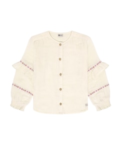 Meisjes blouse lange mouw ecru