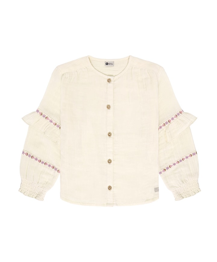 Meisjes blouse lange mouw ecru