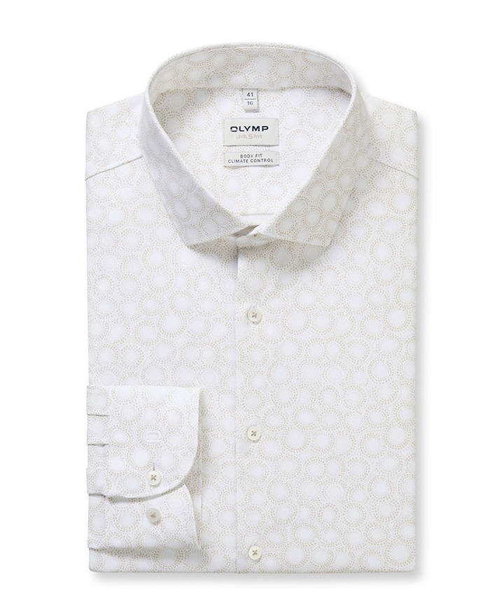 Heren overhemd lange mouw ecru