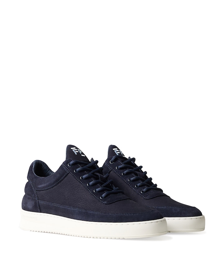 Low Top Suede Grain heren sneakers blauw