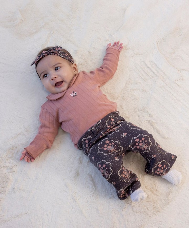 Woodland bloom broek grijs