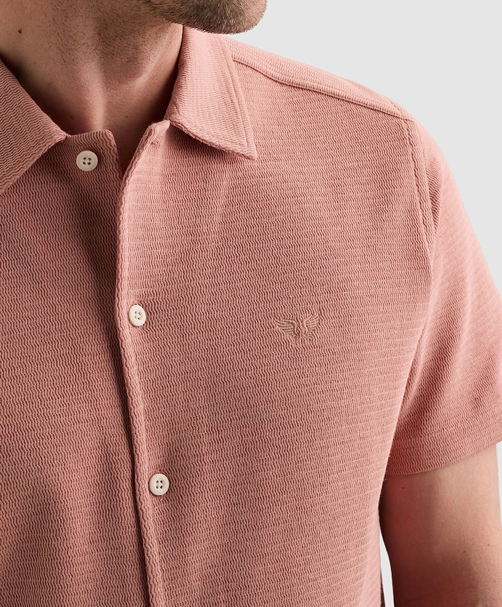 Heren overhemd korte mouw roze