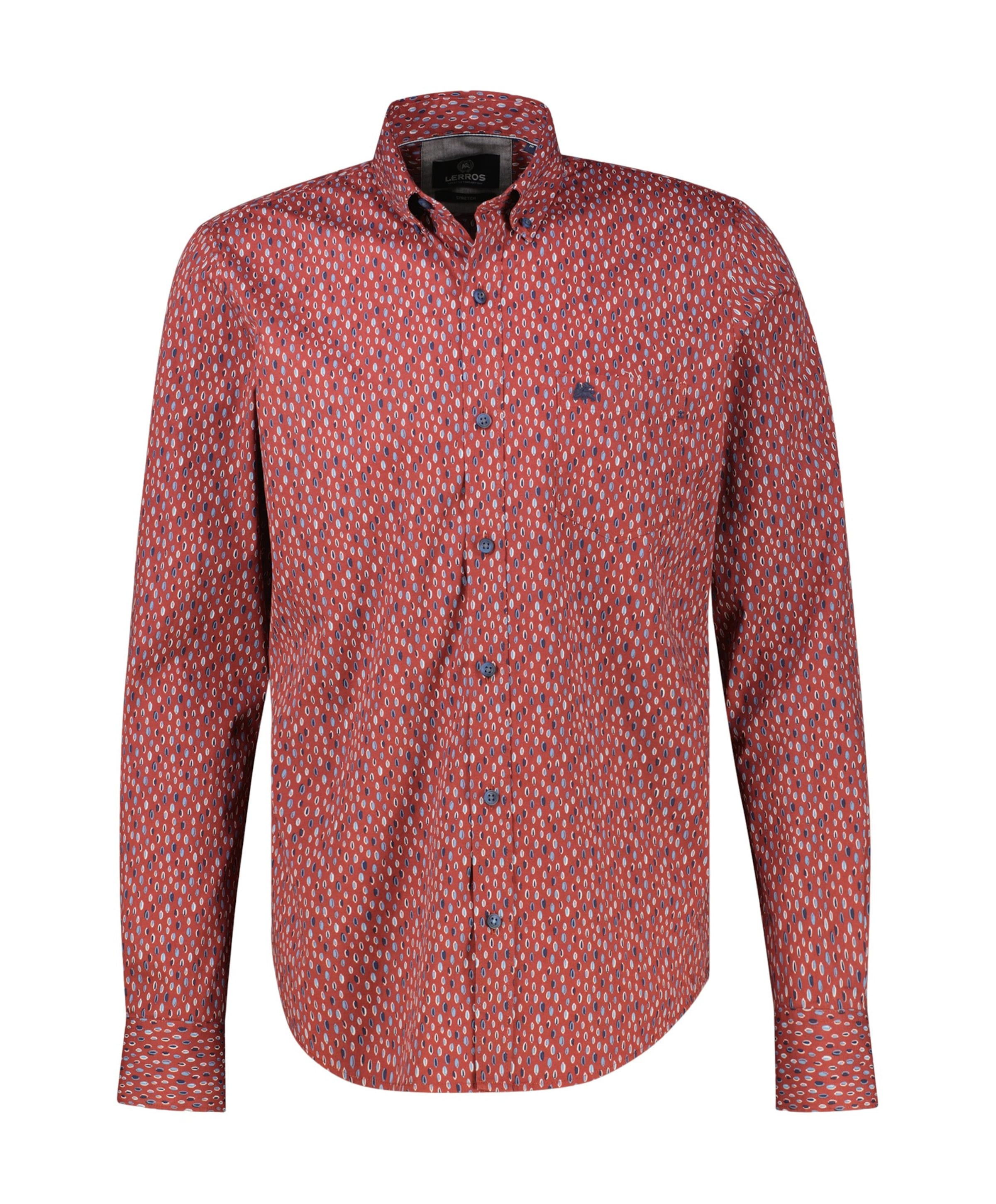 Heren overhemd lange mouw rood