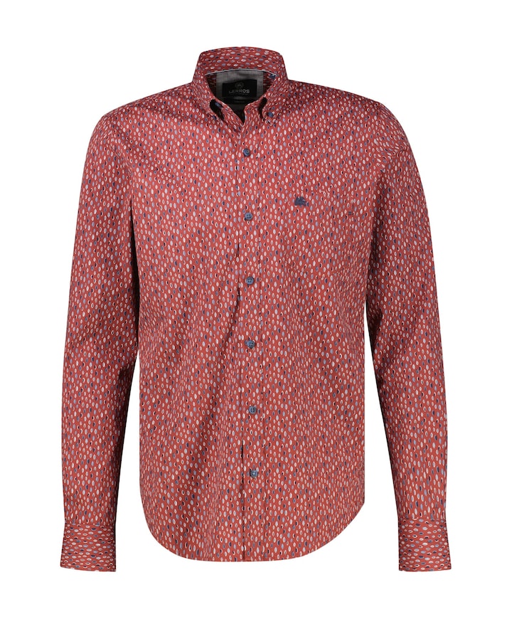 Heren overhemd lange mouw rood