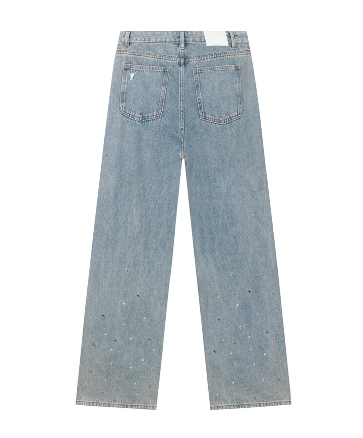 EMBELLISHED DENIM broek blauw