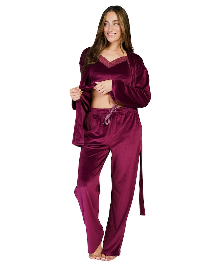 Dames pyjamabroek bordeaux