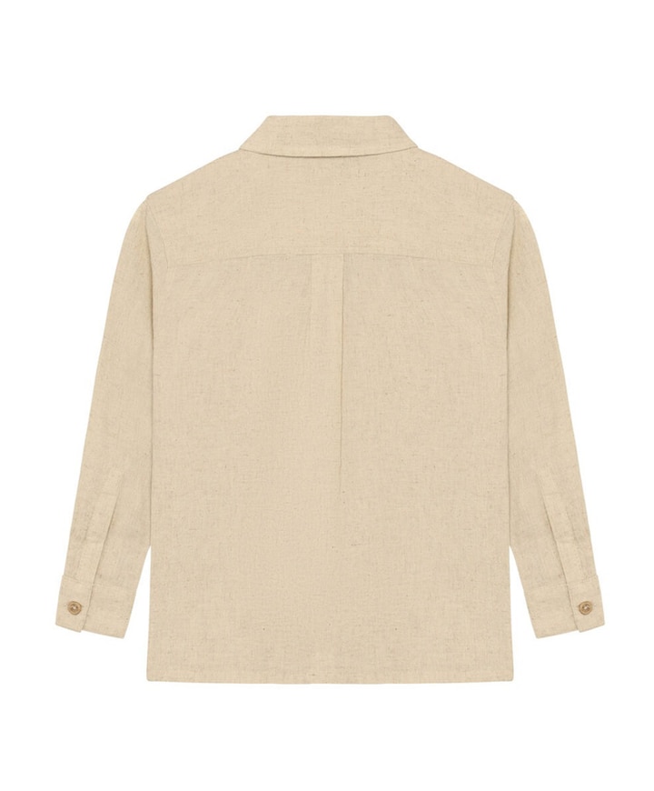 Jongens overhemd lange mouw beige