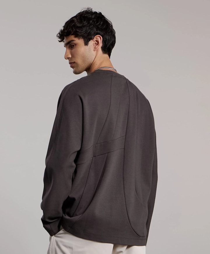 Heren longsleeve grijs