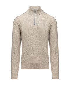 Heren trui met rits beige