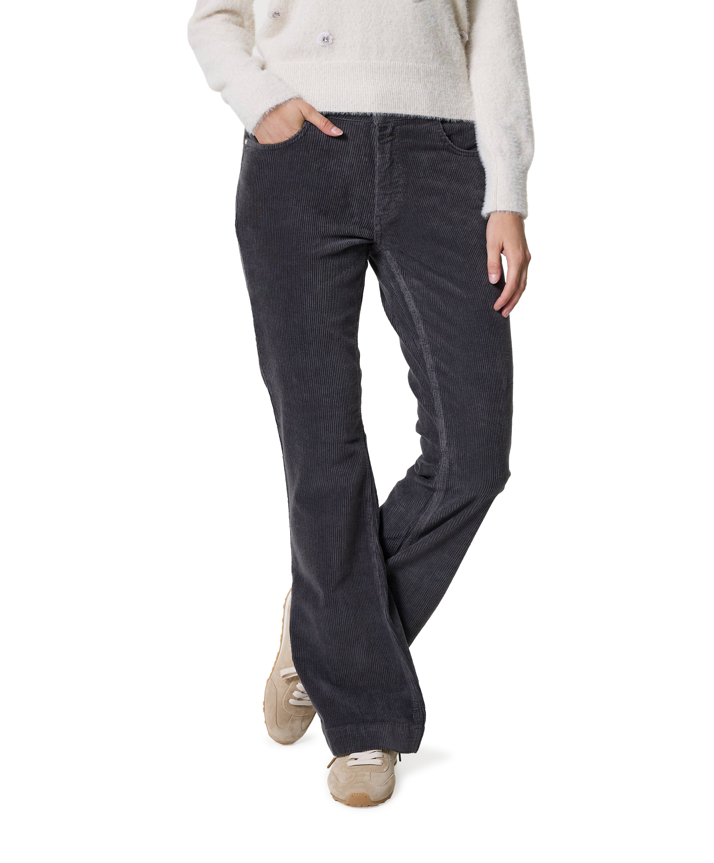 Jade - Vintage Corduroy - 633 - Kha dames broek grijs