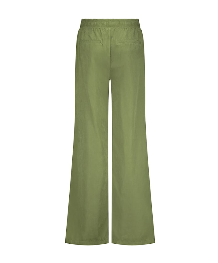 Wide-Leg Cupro Look broek groen