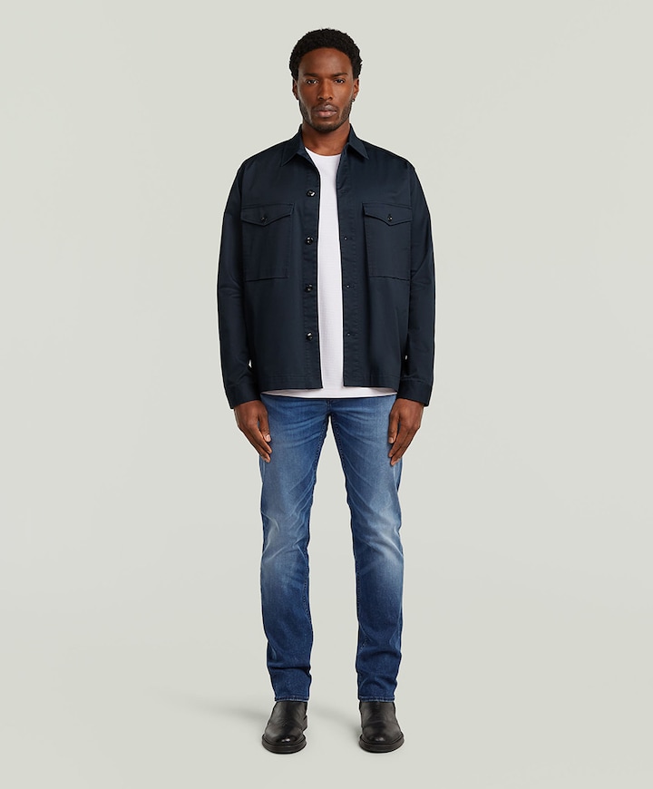 Heren overshirt blauw