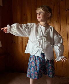 Meisjes blouse lange mouw ecru